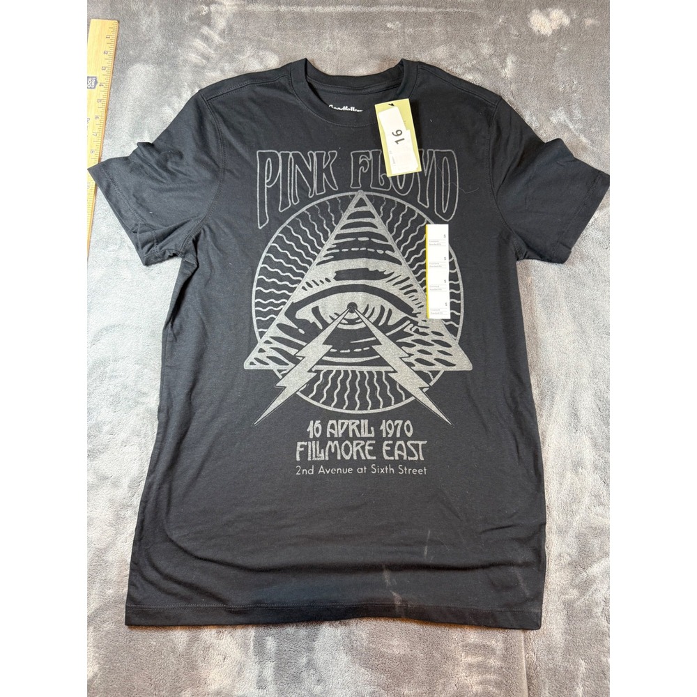 Goodfellow Pink Floyd Concert T Shirt Size S Black Graphic Tee Filmore East
